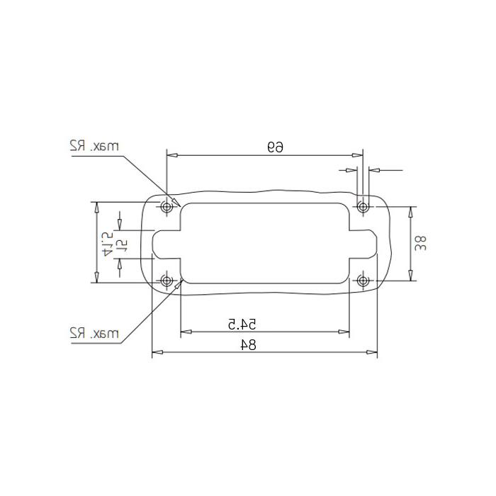  Inch-size rectangular Multi-connector H6B-M2-F